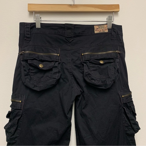 Vintage 90s Paris Blues Baggy Paratrooper Cargo Pants Size 5‎ Grunge Skater Punk - Picture 9 of 13